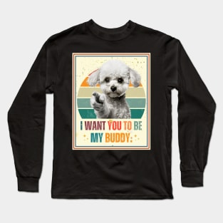 Poodles i want you pointing style Long Sleeve T-Shirt